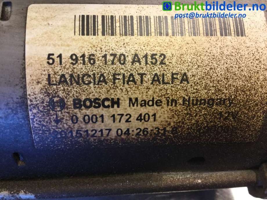 Starter diesel til Opel Combo D 2012-2018  (OPEL|51 916 170|0 001 172 401|)