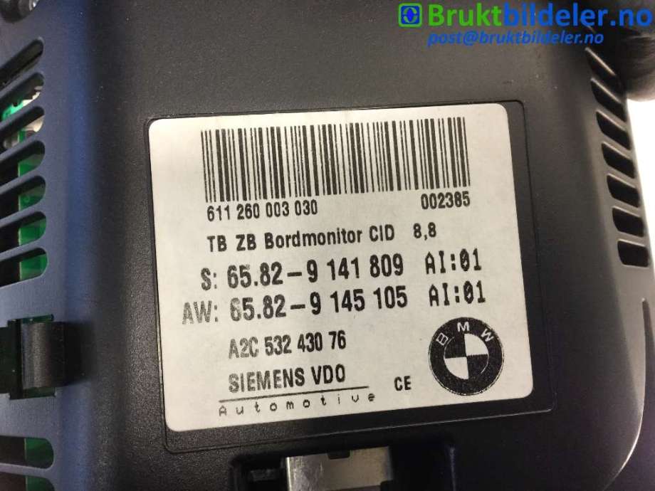 Instrument kjørecomputer til BMW 5-Serie 2003-2010 (E60/E61) (E60/E61) (BMW|6582 9 141 809|A2C53243076|6582 9 145 105)
