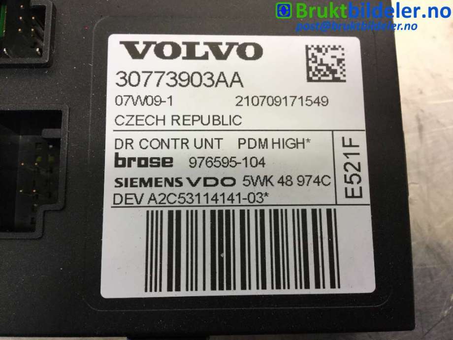 Ruteheis høyre foran til Volvo C30 2006-2009 (Fase 1) (VOLVO|30773903AA|979037-100|)