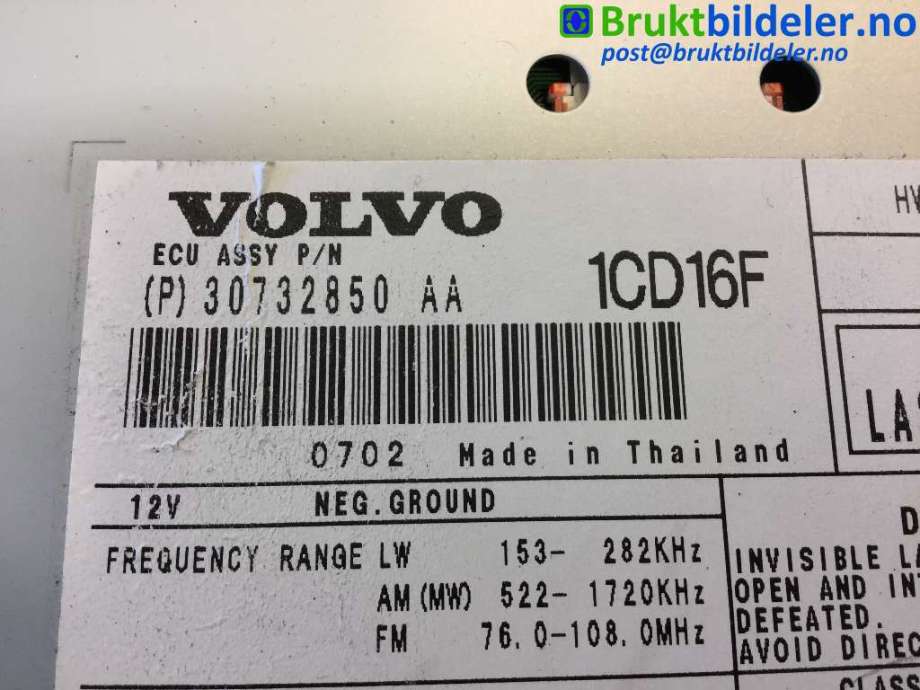 Bilstereo til Volvo C30 2006-2009 (Fase 1) (VOLVO|30732850|)