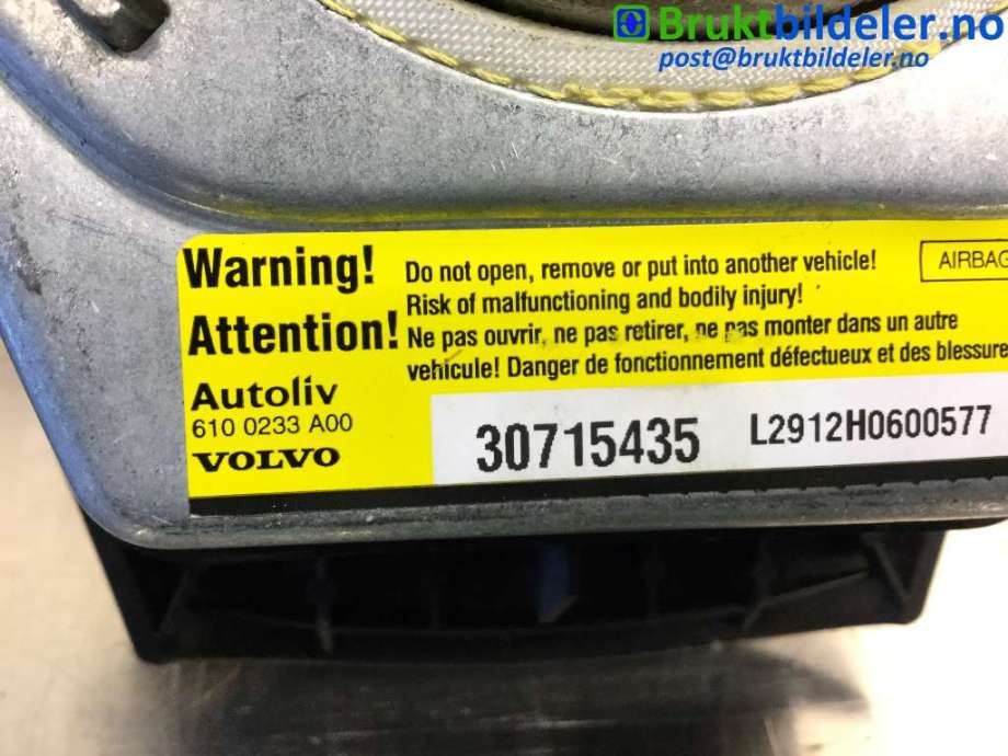 Airbag rattpute til Volvo C30 2006-2009 (Fase 1)  (VOLVO|30715435|)