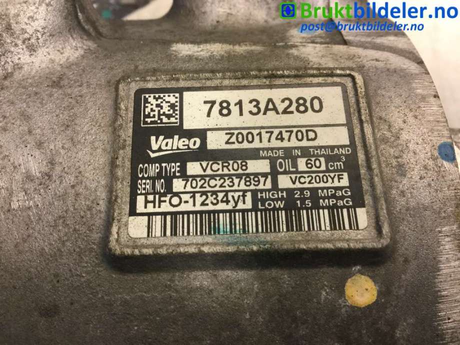 Aircondition kompressor til Mitsubishi Space Star 2013-->> (Type II)  (MITSUBISHI|7813A280|Z0017470D|)