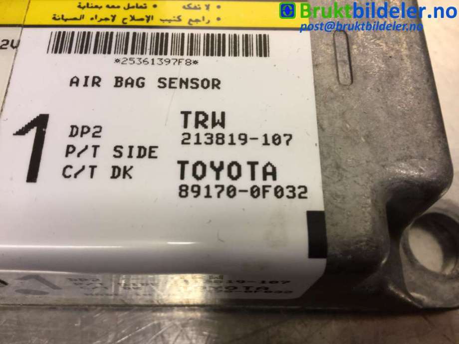 Airbag elektronikk til Toyota Verso 2004-2009 (Type II)  (TOYOTA|89170-0F032|213819-107|)