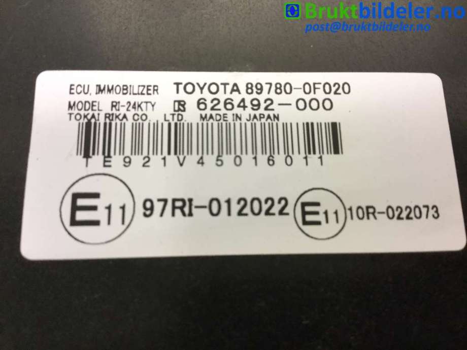 Rele diverse til Toyota Verso 2004-2009 (Type II) (TOYOTA|89780-0F020|626492-000|)