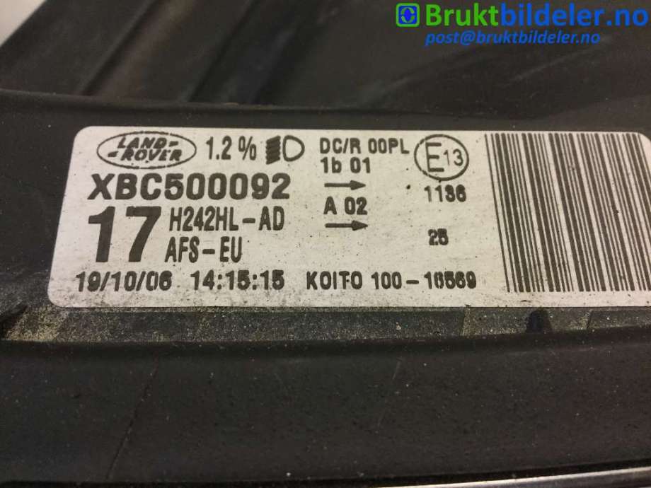 Frontlykt venstre xenon til Land Rover Discovery 2005-2009 (Type III) (LAND-ROVER||XBC500092)