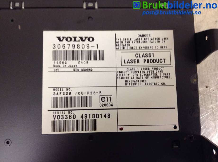Bilstereo til Volvo XC90 2002-2006 (Type I, Fase 1)  (VOLVO|30679809-1|)
