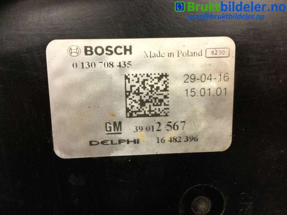 Kjølevifte til Opel Astra K 2015-->>  (OPEL|3 137 234 066|0 130 708 435|39012567)