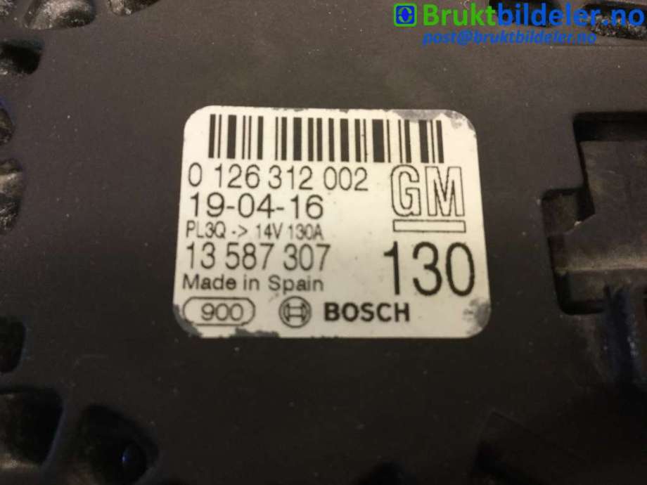 Dynamo til Opel Astra K 2015-->>  (OPEL|13587307|0 126 312 002|)