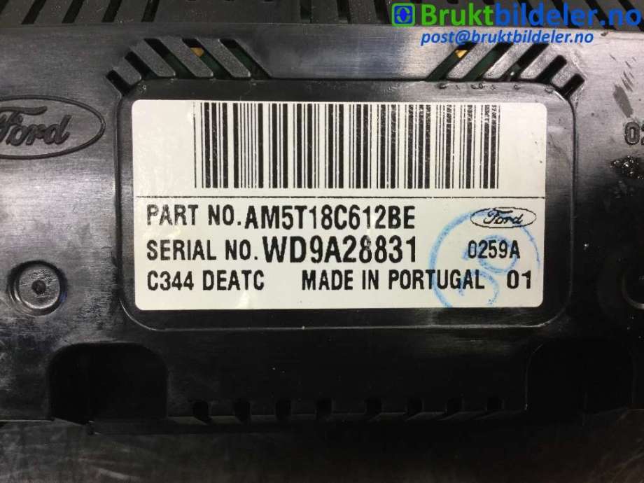 Varmeapparat betjening til Ford C-Max 2010-2015 (Type II, Fase 1)  (FORD|AM5T-18C612-BE|)