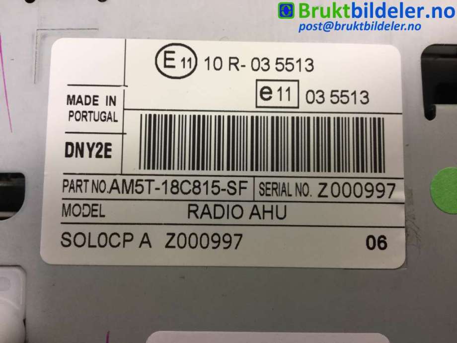 Bilstereo til Ford C-Max 2010-2015 (Type II, Fase 1)  (FORD|AM5T-18C815-SF|)