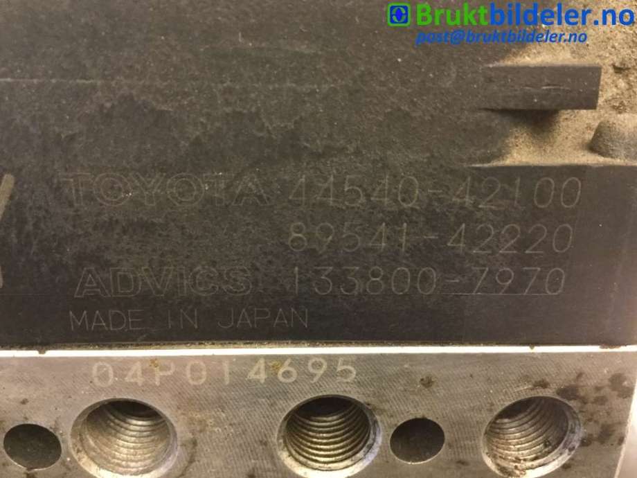 ABS sentral til Toyota RAV4 2006-2009 (Type III, Fase 1)  (TOYOTA|89541-42220|133800-7970|44540-42100)