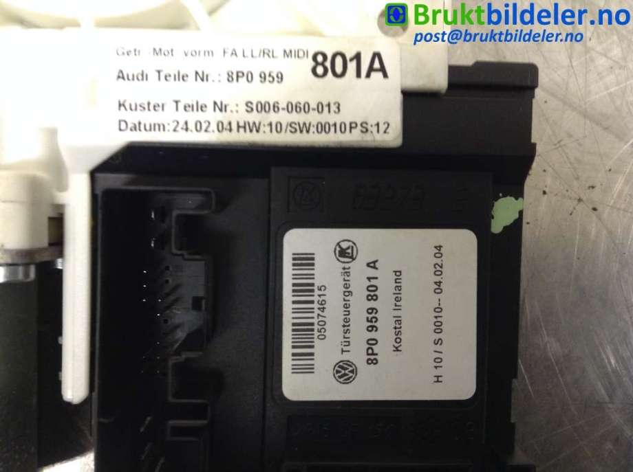 Ruteheis venstre foran til Audi A3 2003-2008 (Type II, Fase 1) (AUDI|8P0 959 801 A|)