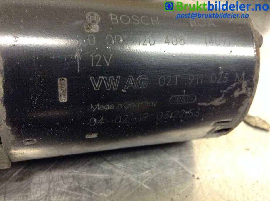 Starter til Audi A3 2003-2008 (Type II, Fase 1)  (AUDI|08T 911 023 M||0 001 120 408)