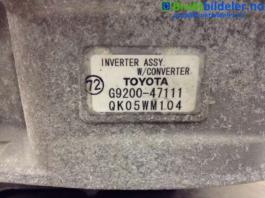 Inverter hybrid til Toyota Prius 2004-2009 (Type II) (COMBI) (COMBI) (TOYOTA|G9200-47111|QK05WM104|)