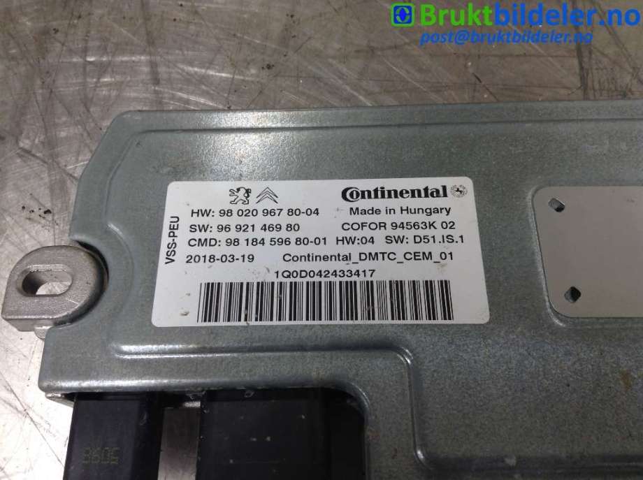 Styreenhet tenning til Peugeot Expert 2016-->> (Type III) (PEUGEOT|98 020 967 80-04||96 921 469 80)