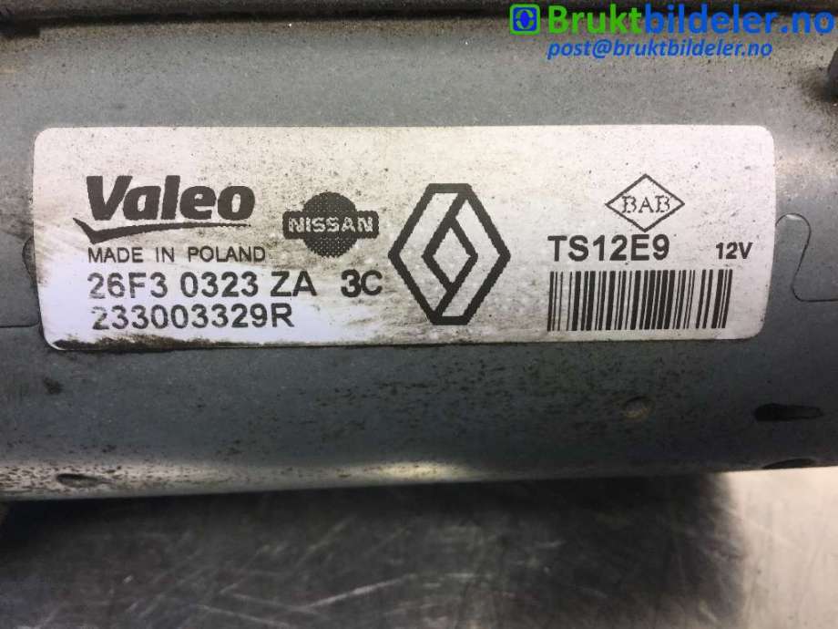 Starter diesel til Nissan Qashqai 2010-2014 (Type I, Fase 2)  (NISSAN|233003329R|600|26F3 0323 ZA)