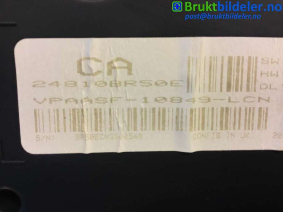 Instrumentpanel til Nissan Qashqai 2010-2014 (Type I, Fase 2) (NISSAN|24810BR50E|)