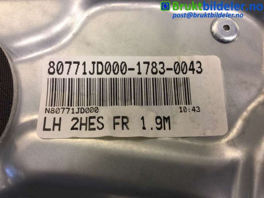 Ruteheis venstre foran til Nissan Qashqai 2010-2014 (Type I, Fase 2) (NISSAN|80771JD000|)