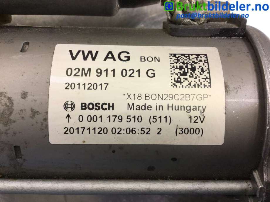Starter til VW E-Up 2013-2019  (VOLKSWAGEN|02M 911 021 G|)