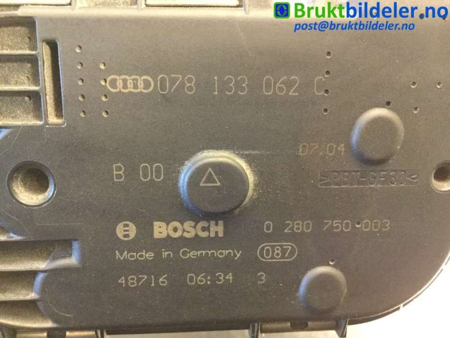 Spjeldhus til Audi A6 2005-2008 (Type III, Fase 1) (C6) (C6) (AUDI|078 133 062 C|0 280 750 003|)