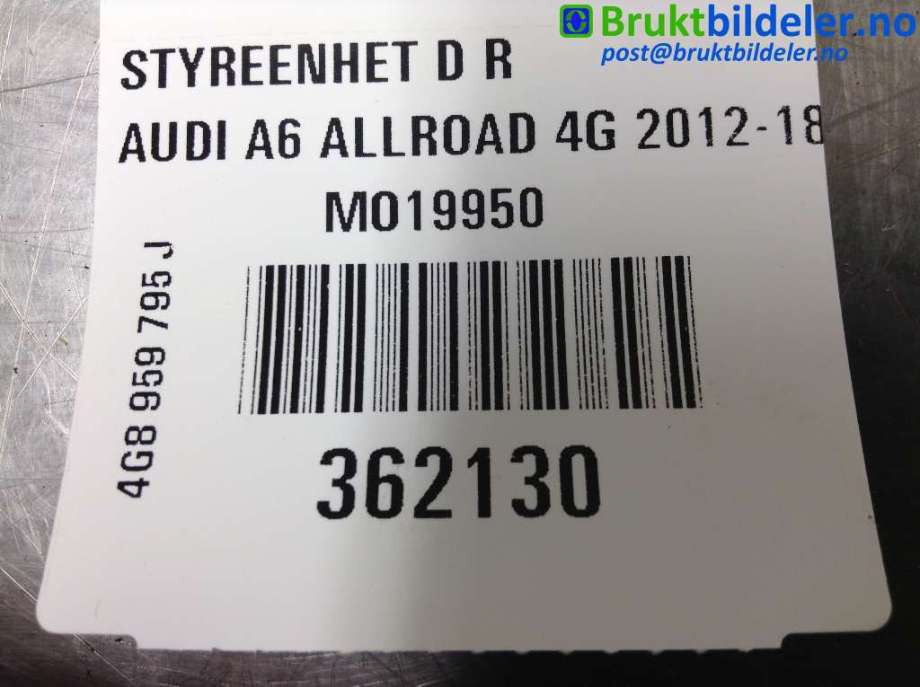 Styreenhet dør venstre foran til Audi A6, Allroad 2015-2019 (Type III, Fase 2) (C7) (C7) (AUDI|4G8 959 795 J|)