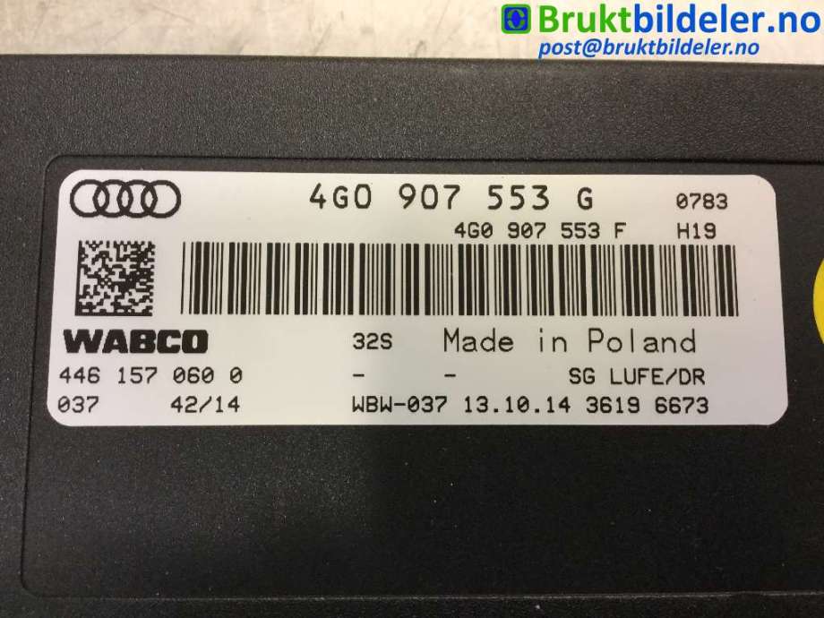 Styreenhet nivå/luftfjæring til Audi A6, Allroad 2015-2019 (Type III, Fase 2) (C7) (C7) (AUDI|4G0 907 553 G|446 157 060 0|)