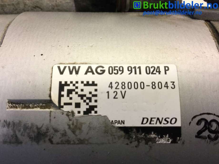 Starter diesel til Audi A6, Allroad 2015-2019 (Type III, Fase 2) (C7) (C7) (AUDI|059 911 024 P|428000-8043|)