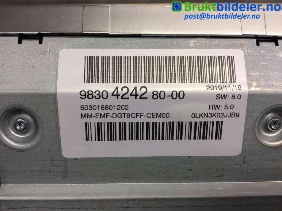 Instrument kjørecomputer til Peugeot 5008 2017-->> (Type II)  (PEUGEOT|9830424280|)