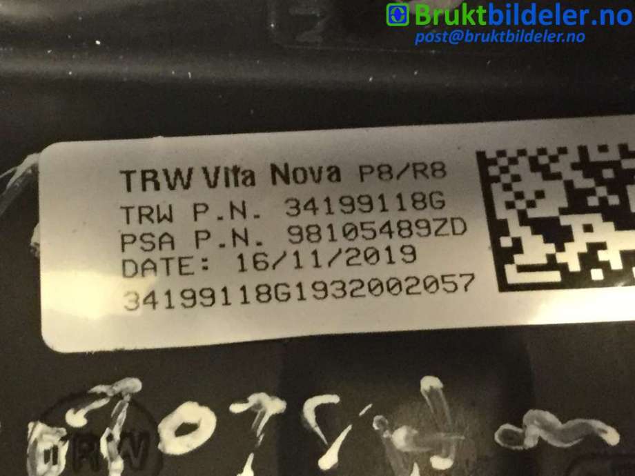 Ratt til Peugeot 5008 2017-->> (Type II)  (PEUGEOT|98 105 489 ZD|34199118G|98 123 137 77)