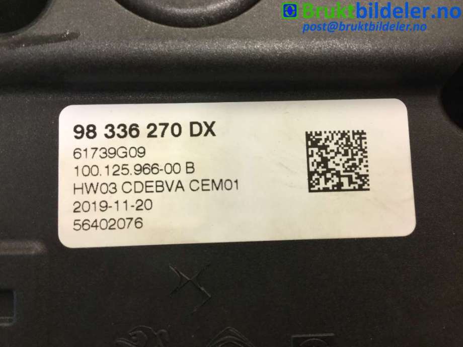Girstang/girvelger automat til Peugeot 5008 2017-->> (Type II)  (PEUGEOT|98 336 270 DX|61739G09|)