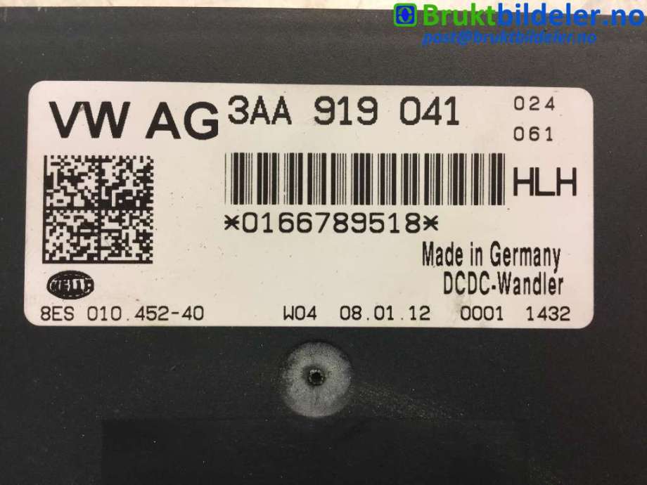 Styreenhet diverse til VW Sharan 2010-->> (Type II)  (VOLKSWAGEN|3AA 919 041|8ES 010 452-40|)