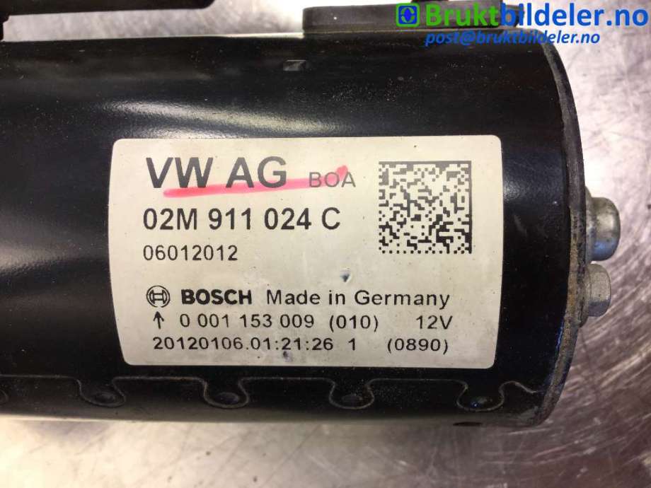 Starter diesel til VW Sharan 2010-->> (Type II) (VOLKSWAGEN|02M 911 024 C|0 001 153 009|)