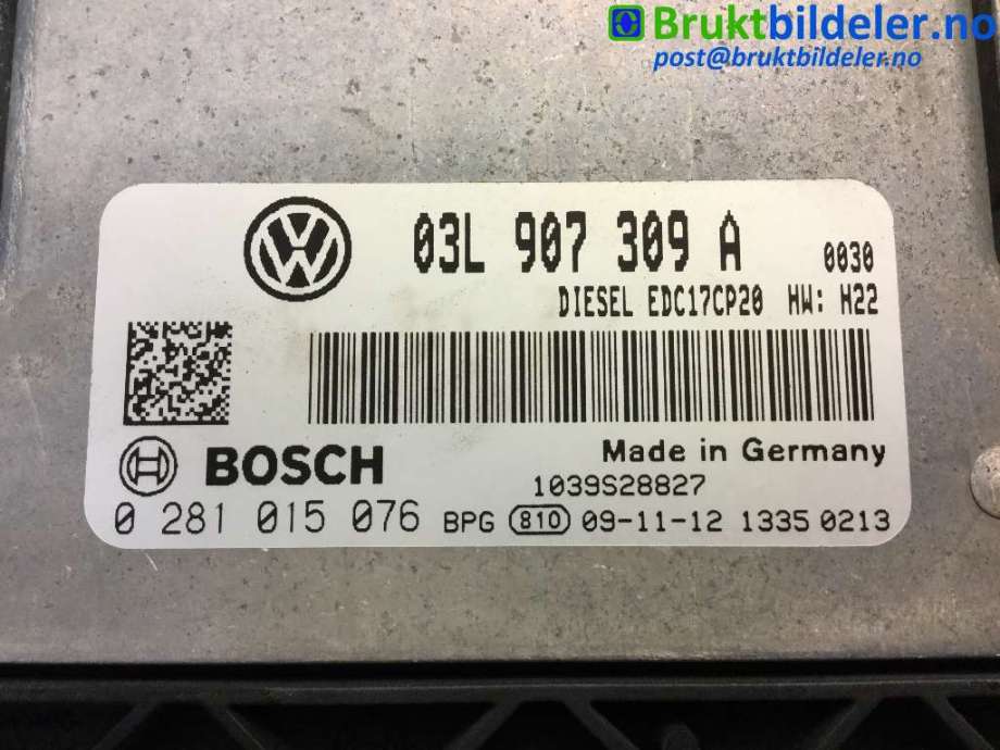 Styreenhet motor til VW Passat 2005-2010 (B6) (B6) (VOLKSWAGEN|03L 907 309 A|0 281 015 076|)