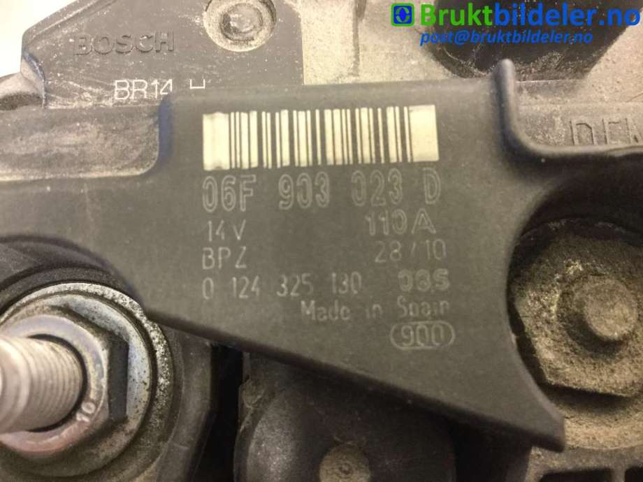 Dynamo til Škoda Fabia 2010-2014 (Type II, Fase 2)  (SKODA|06F 903 023 D|0 124 325 130|)