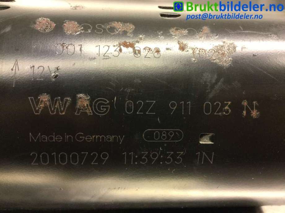 Starter diesel til Škoda Fabia 2010-2014 (Type II, Fase 2)  (SKODA|02Z 911 023 N|0 001 123 028|)