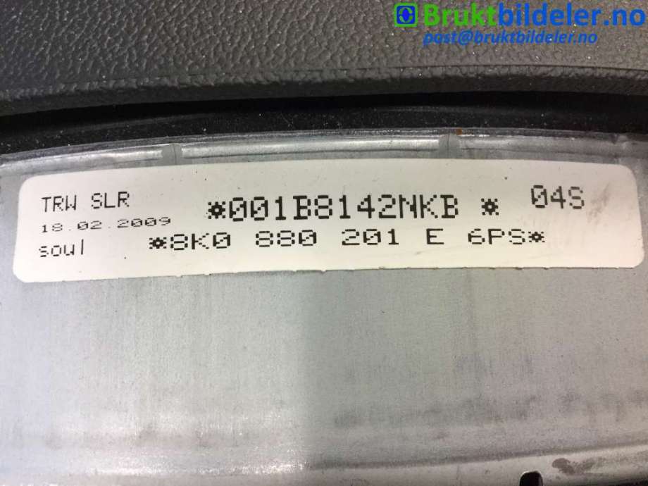 Airbag rattpute til Audi A5 2007-2016 (Type I) (AUDI|8K0 880 201 E|)