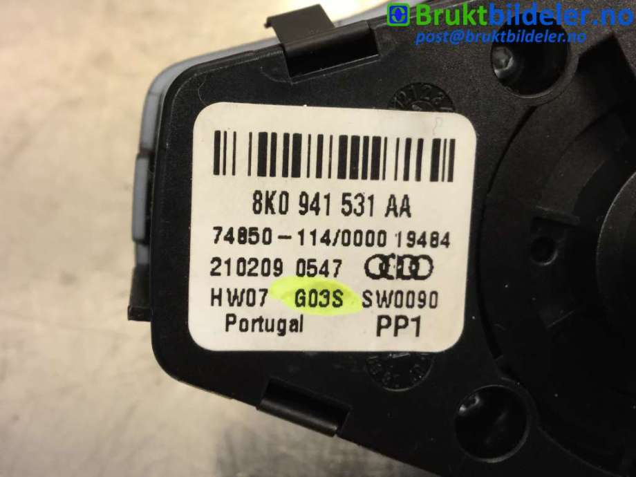 Bryter lys til Audi A5 2007-2016 (Type I)  (AUDI|8K0 941 531 AA|)