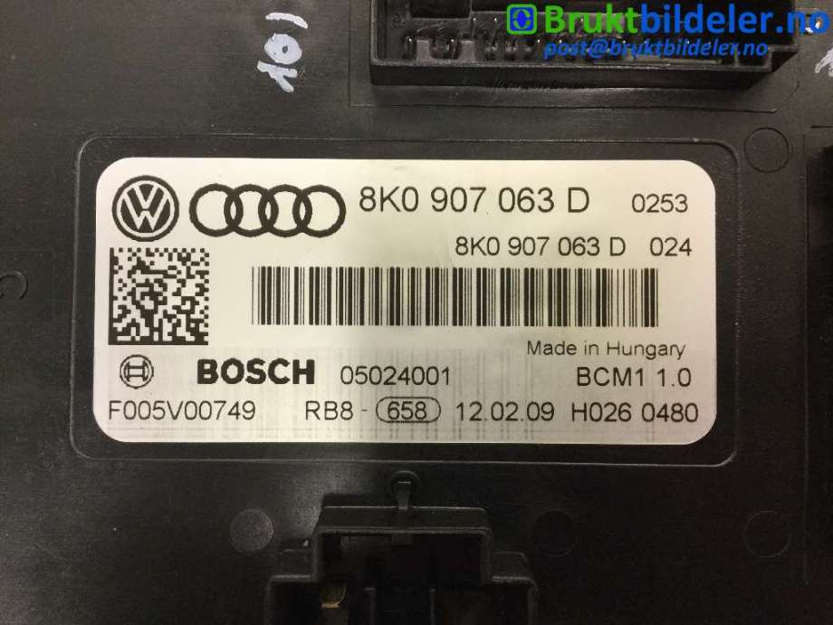 Styreenhet diverse til Audi A5 2007-2016 (Type I)  (AUDI|8K0 907 063 D|F 005 V00 749|)