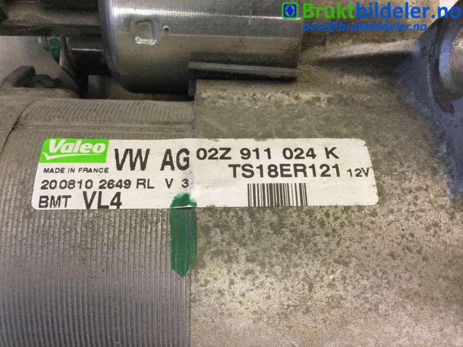 Starter diesel til VW Golf VI 2008-2012  (VOLKSWAGEN|02Z 911 024 K|TS18ER121|)