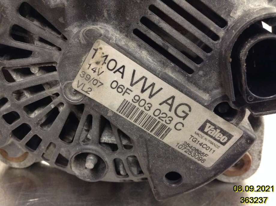 Dynamo til Škoda Octavia 2005-2008 (Type II, Fase 1)  (SKODA|06F 903 023 C|2542695F|TG14C011)