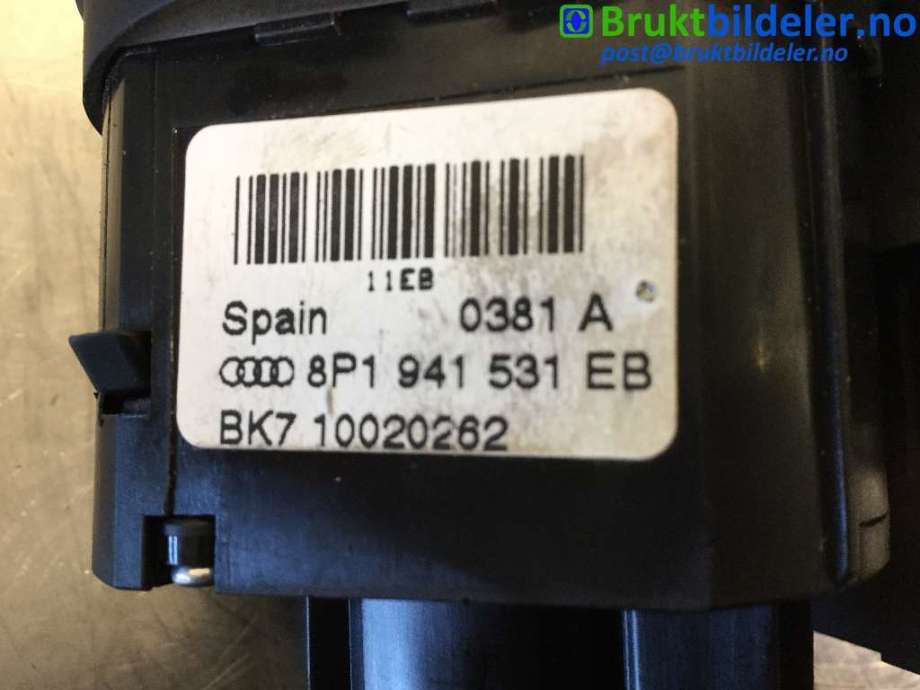 Bryter lys til Audi A3 2009-2012 (Type II, Fase 2)  (AUDI|8P1 941 531 EB|)