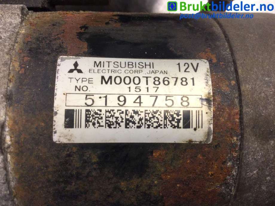 Starter diesel til Saab 9-3 1998-2002 (Type I)  (SAAB|5194758|M000T86781|)