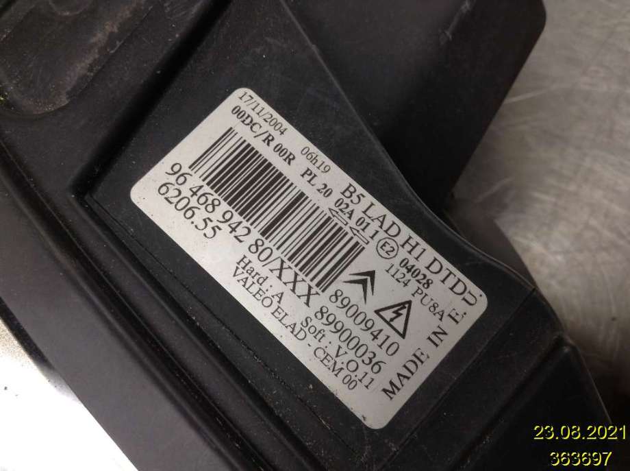 Frontlykt høyre xenon til Citroën C4 2004-2011 (Type I)  (CITROEN|9646894280|89009410|)