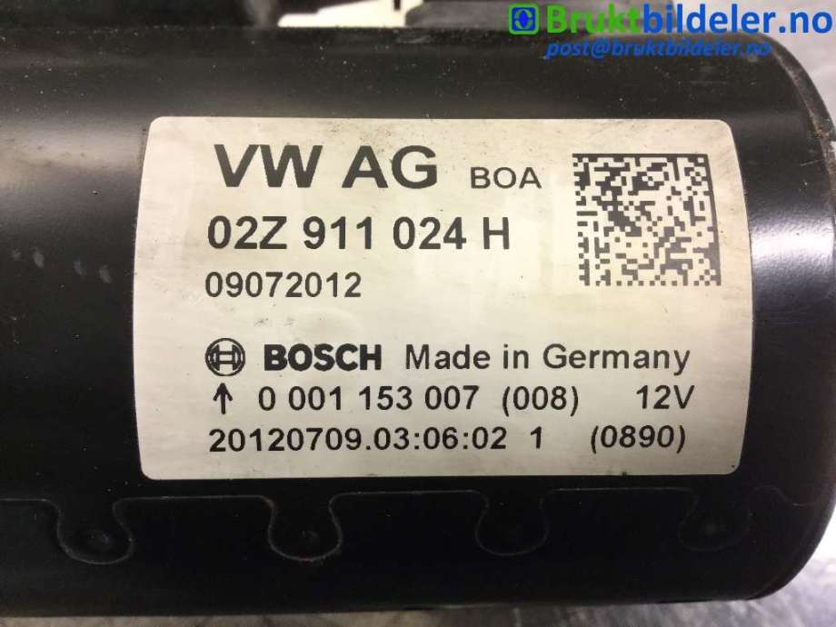 Starter diesel til VW Passat 2011-2015 (B7) (B7) (VOLKSWAGEN|02Z 911 024 H|0 001 153 007|)