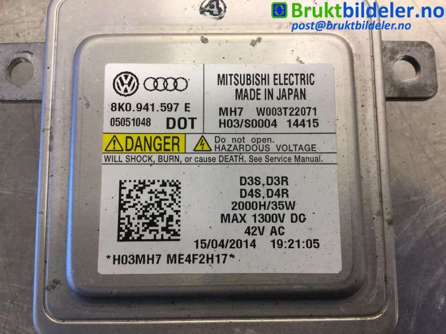 Styreenhet xenon/ballast til VW Golf Sportsvan 2014-2018 (VOLKSWAGEN|8K0 941 597 E|W003T22071|)