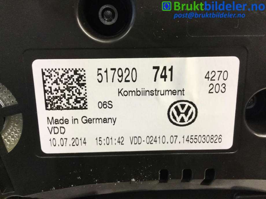 Instrumentpanel til VW Golf Sportsvan 2014-2018  (VOLKSWAGEN|517920741|)