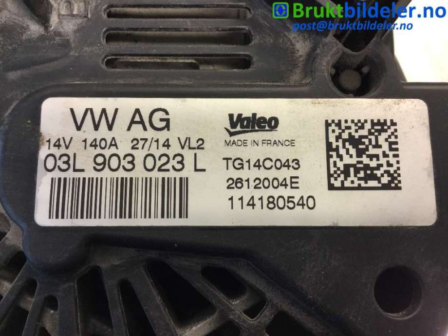 Dynamo til VW Golf Sportsvan 2014-2018 (VOLKSWAGEN|03L 903 023 L|2612004E|TG14C043)