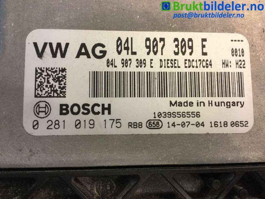 Styreenhet motor til VW Golf Sportsvan 2014-2018 (VOLKSWAGEN|04L 907 309 E|0 281 019 175|)
