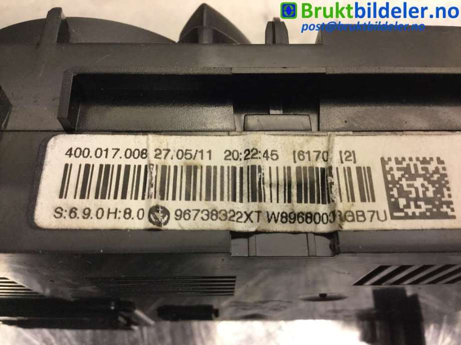 Varmeapparat betjening til Peugeot 3008 2009-2016 (Type I)  (PEUGEOT|96 738 322 XT|)