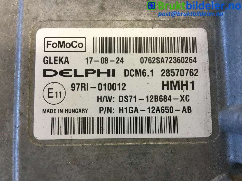 Styreenhet motor til Ford S-Max 2015-->> (Type II)  (FORD|H1GA-12A650-AB|28570762|DS71-12B684-XC)